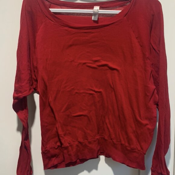 American Apparel red raglan long-sleeve pullover (size S) - Picture 2 of 10